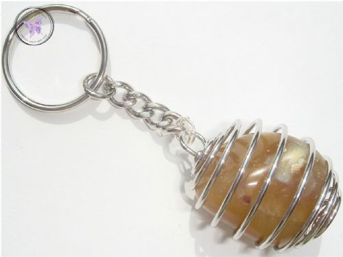 Agate Tumble Stone Keychain